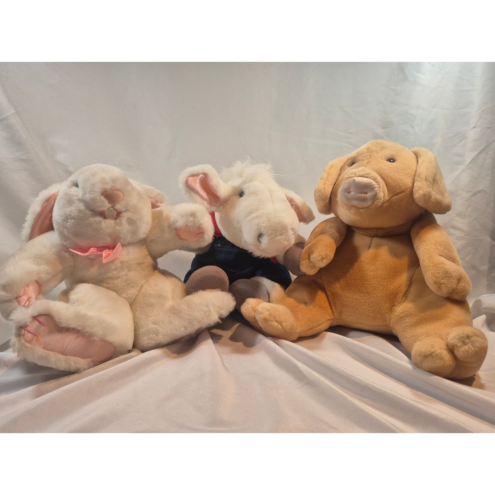 1987 Francesca & Company Benny Bunny Ollie Pig Jackson‎ Horse Plush Lot Of 3